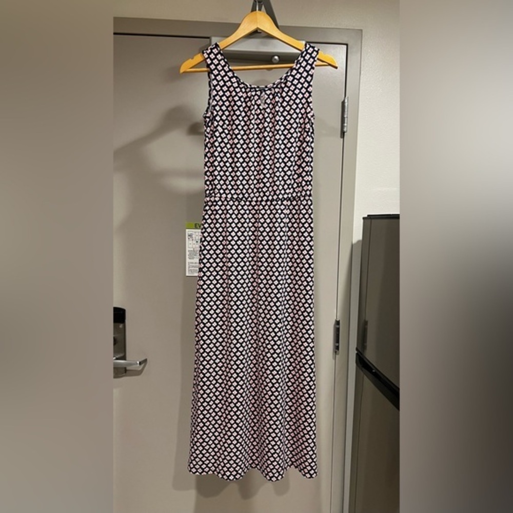 Talbots Floral Sleeveless V-Neck Cinched Waist Maxi Dress, Size Small